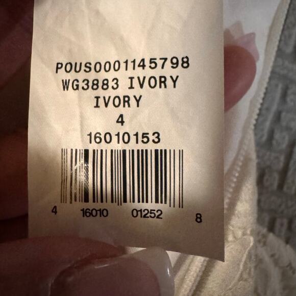 GALINA Illusion Lace Halter Sheath Wedding Boho Dress Altered Size 4 Ivory - Picture 16 of 16